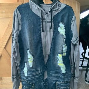 Denim Hoodie Hybrid Jacket